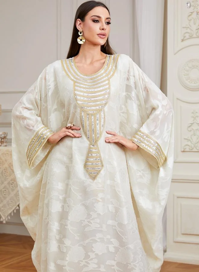 تايك تو قفطان مطرز بأكمام كيمونو